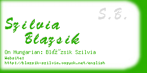 szilvia blazsik business card